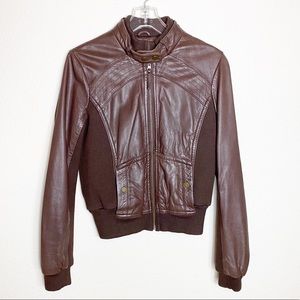 Brown Leather Jacket from Anthropology